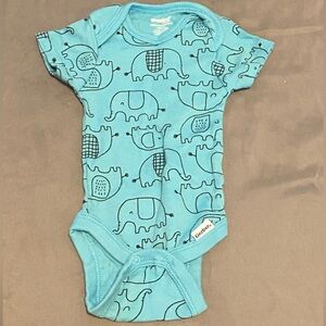 Carter's Blue Elephant Print Onesie
